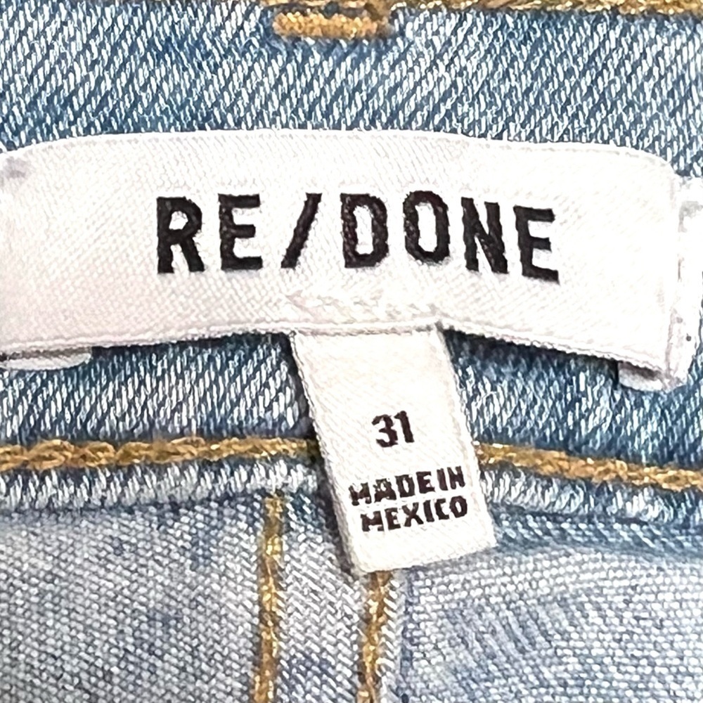 ReDone Comfort Stretch High Rise Button Fly Distressed Stove Pipe Jeans Women 31 - Picture 15 of 15